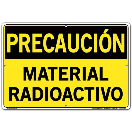 Vestil Aluminum Sign, 12-1/2" Height, 18-1/2" Width, Aluminum, Rectangle, Spanish SI-C-47-D-AL-040-S